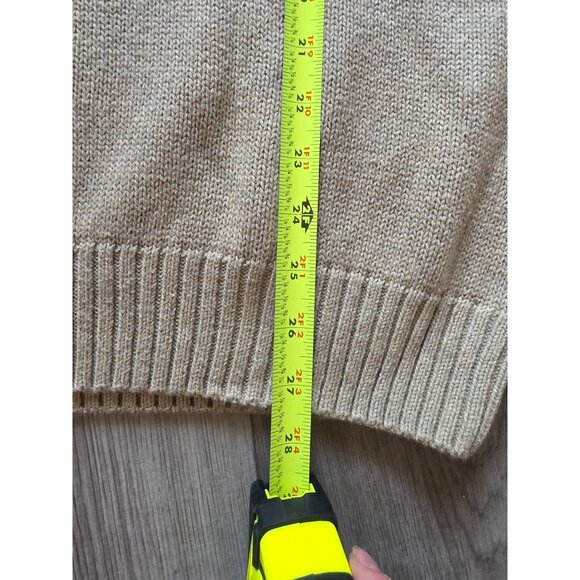 Vtg Lands End Mens Beige Cotton V-Neck Sweater Size L - Picture 4 of 5